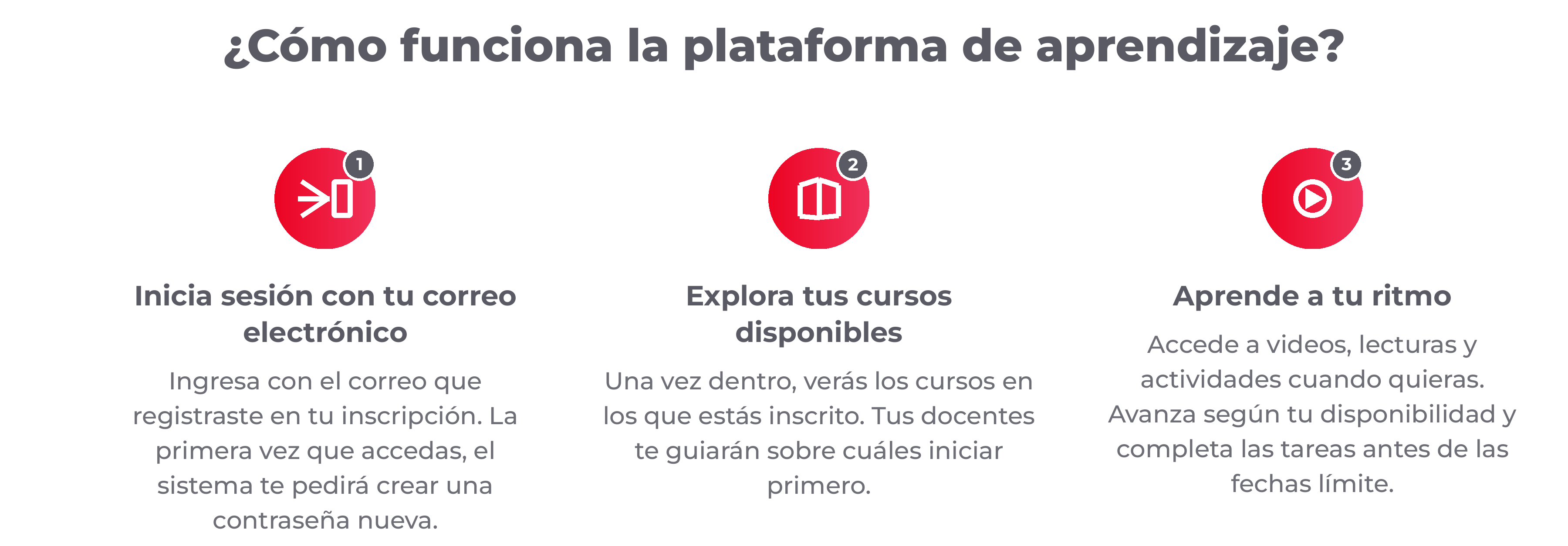 Cómo funciona la plataforma de aprendizaje